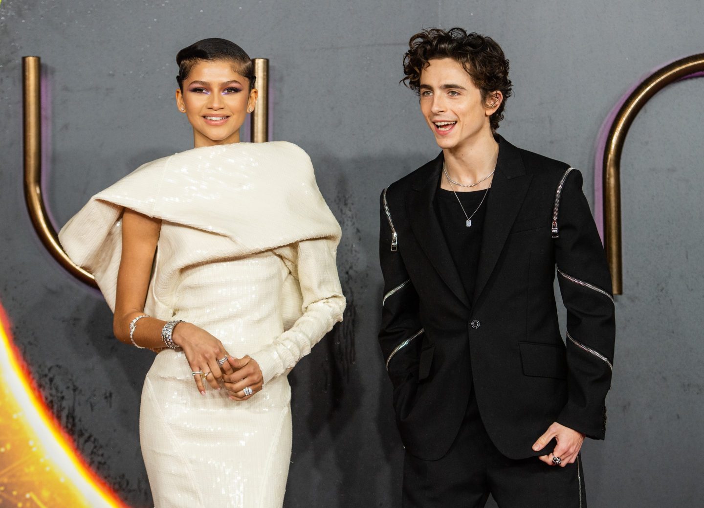 Zendaya and Timothée Chalamet on the red carpet