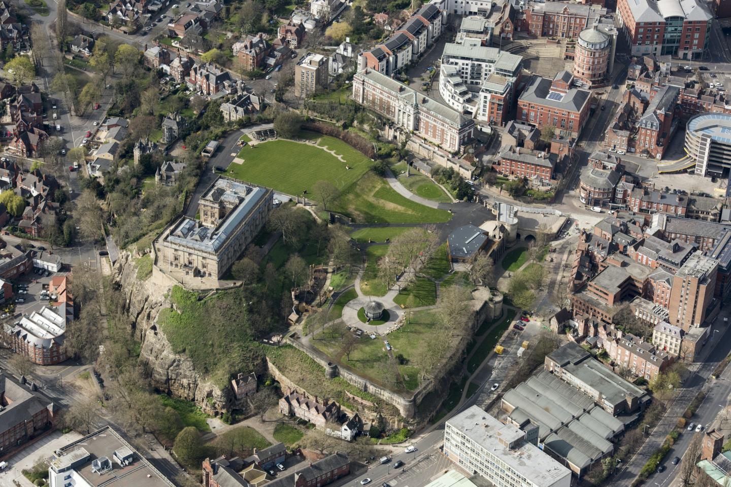 a bird's eye view of Nottingham city
