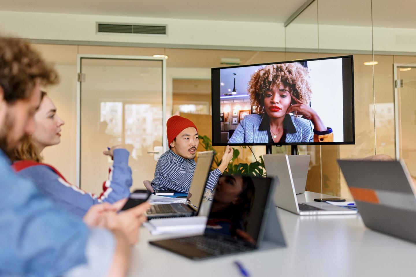Group of people having a meeting in a conference room