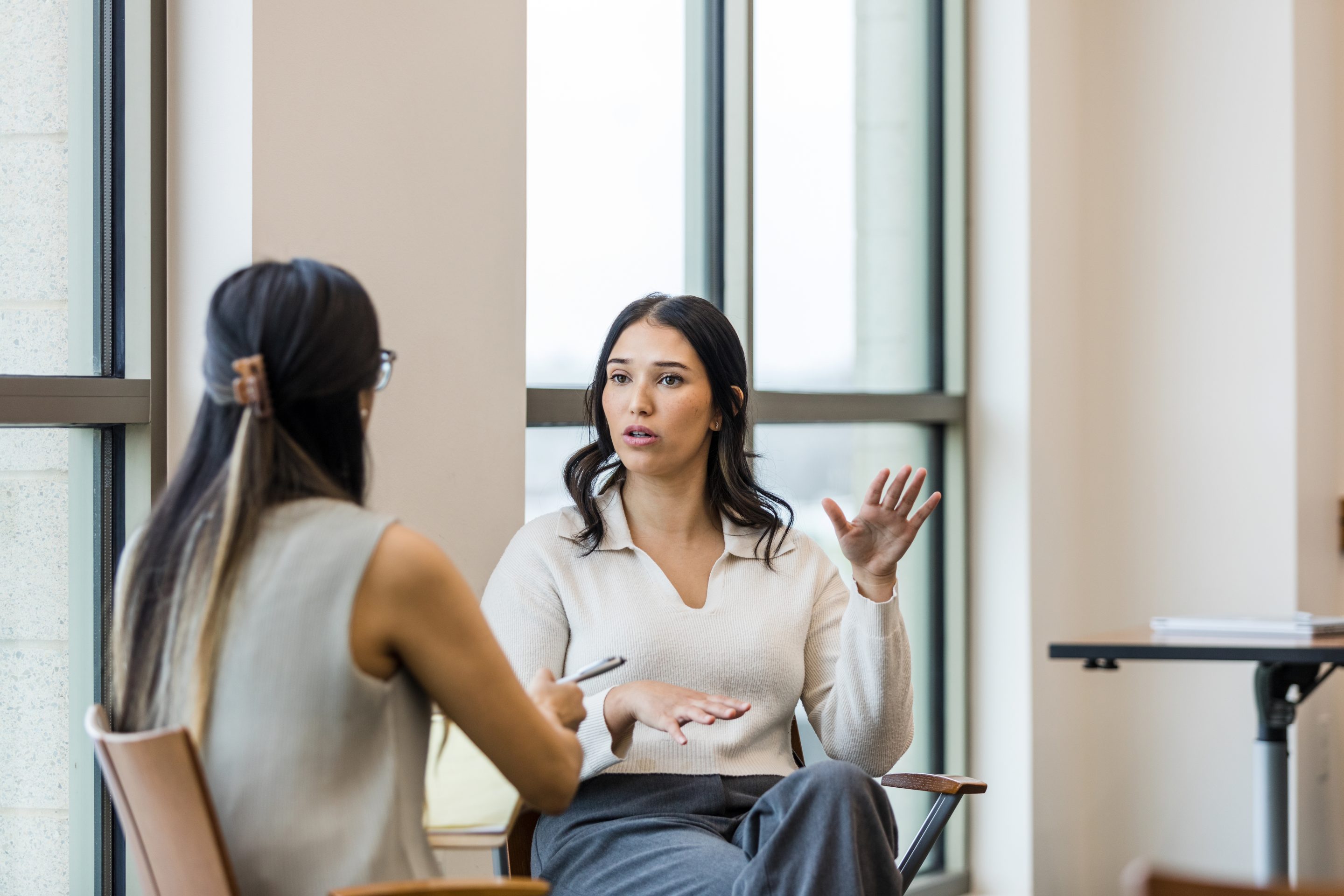 Women at a job interview