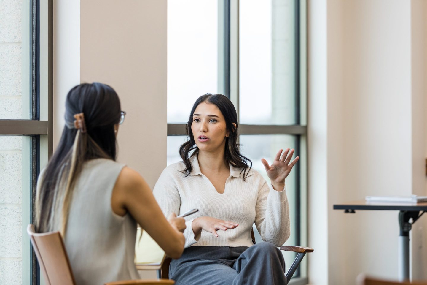 Women at a job interview