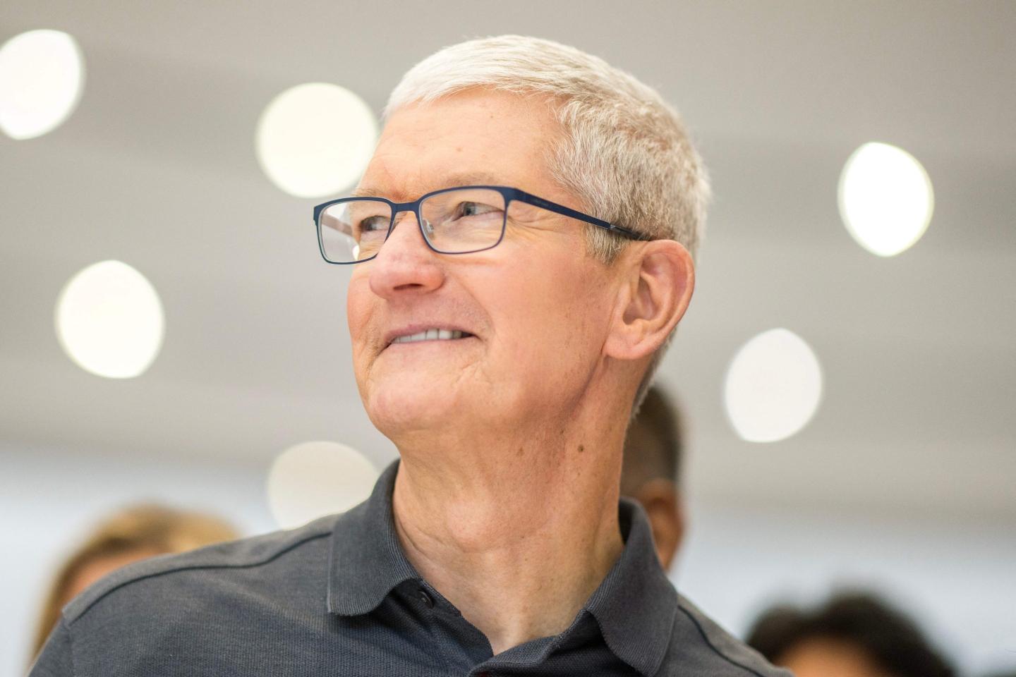 Apple CEO Tim Cook attends a launch event at Apple Park in Cupertino, California, on September 12, 2023.
