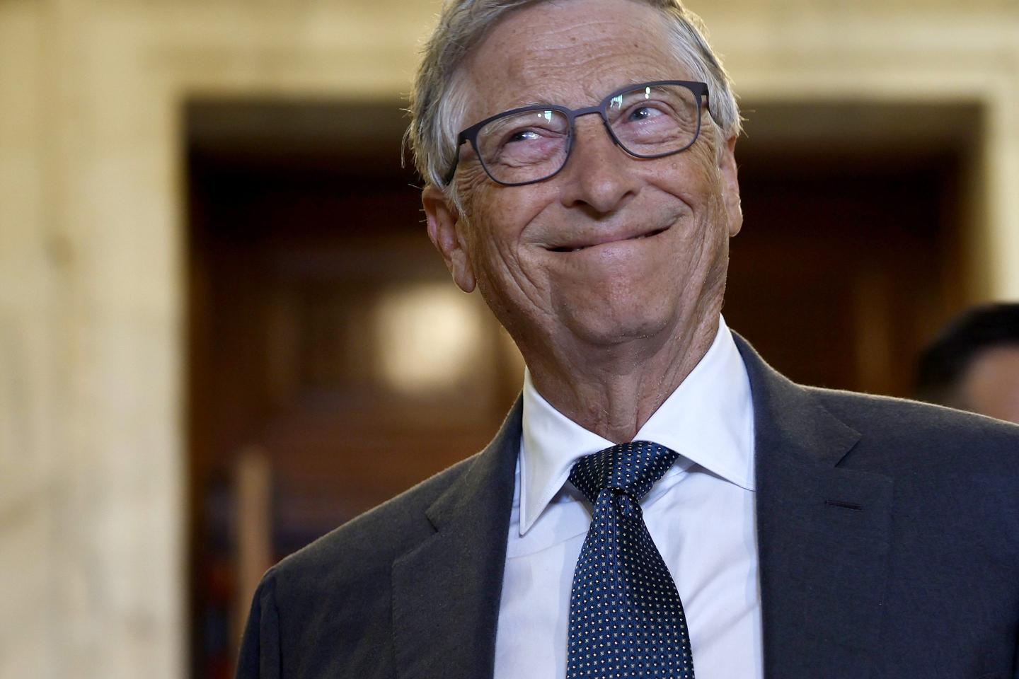 Bill Gates beaming