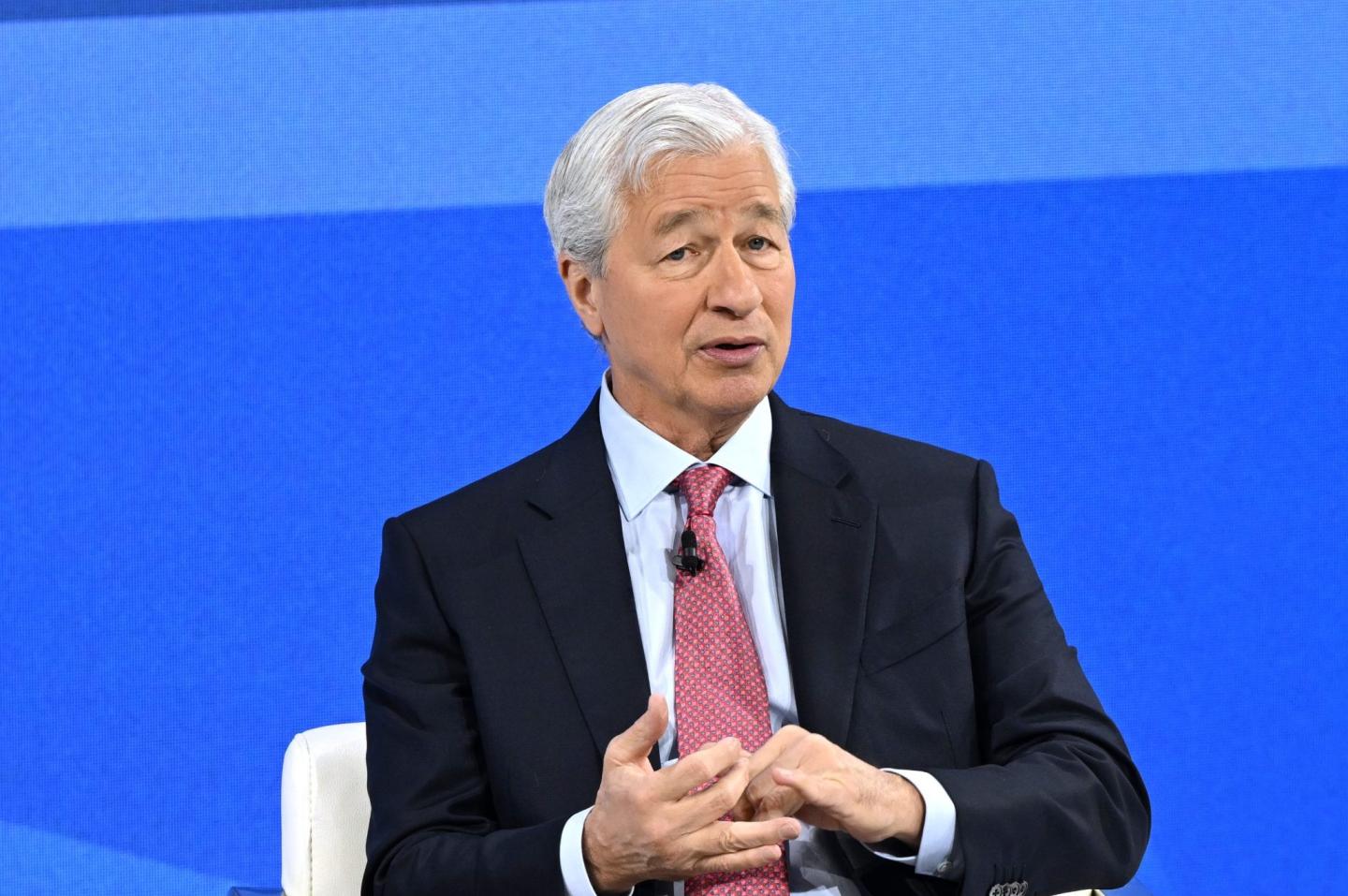 Jamie Dimon speaks onstage during The New York Times Dealbook Summit 2023 at Jazz at Lincoln Center on November 29, 2023 in New York City.