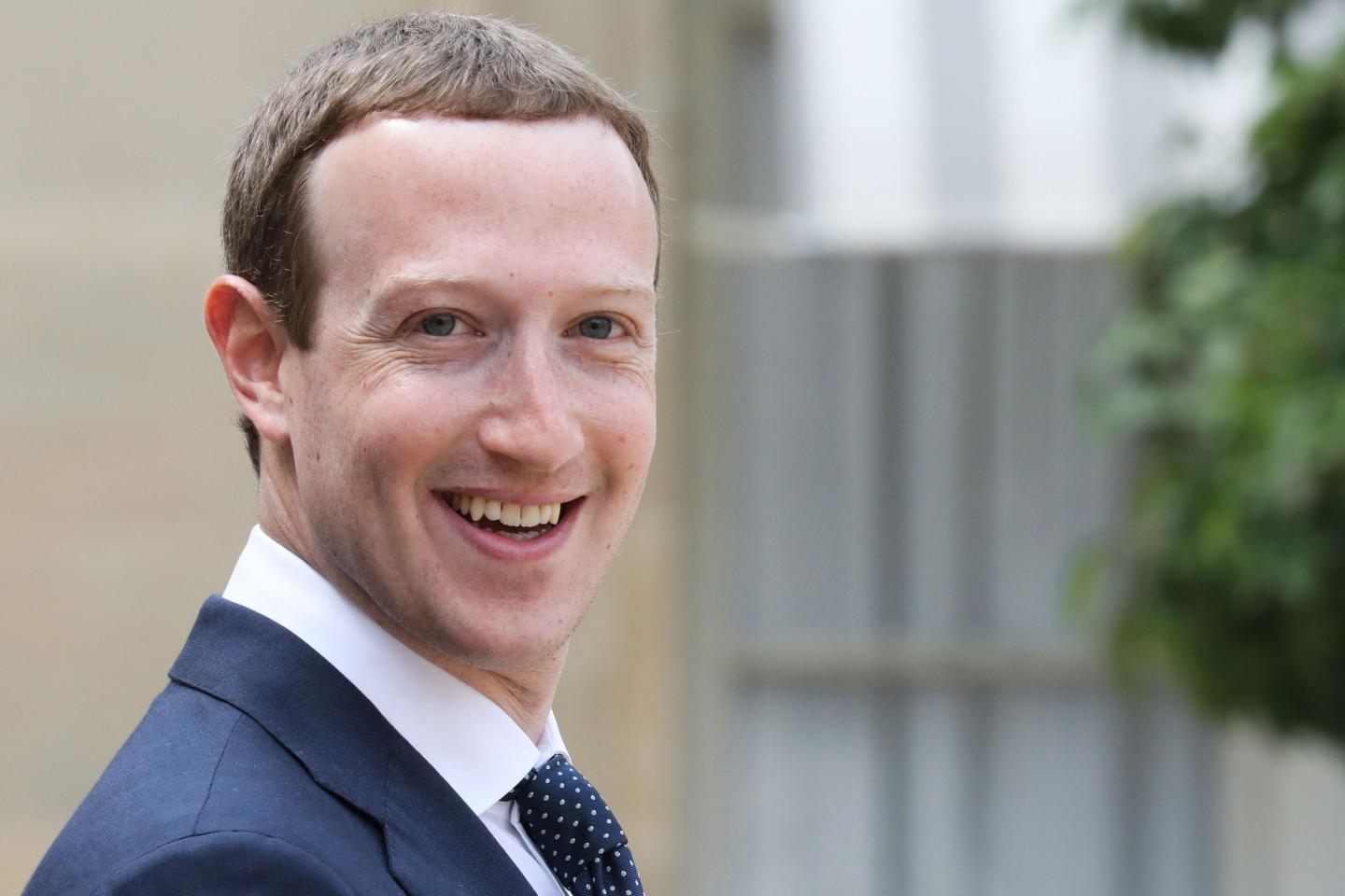 Facebook's CEO Mark Zuckerberg leaves after the "Tech for Good" Summit at the Elysee Palace in Paris, on May 23, 2018.