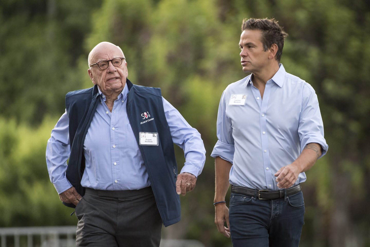 Rupert Murdoch and his son Fox Corp CEO and executive chairman Lachlan Murdoch
