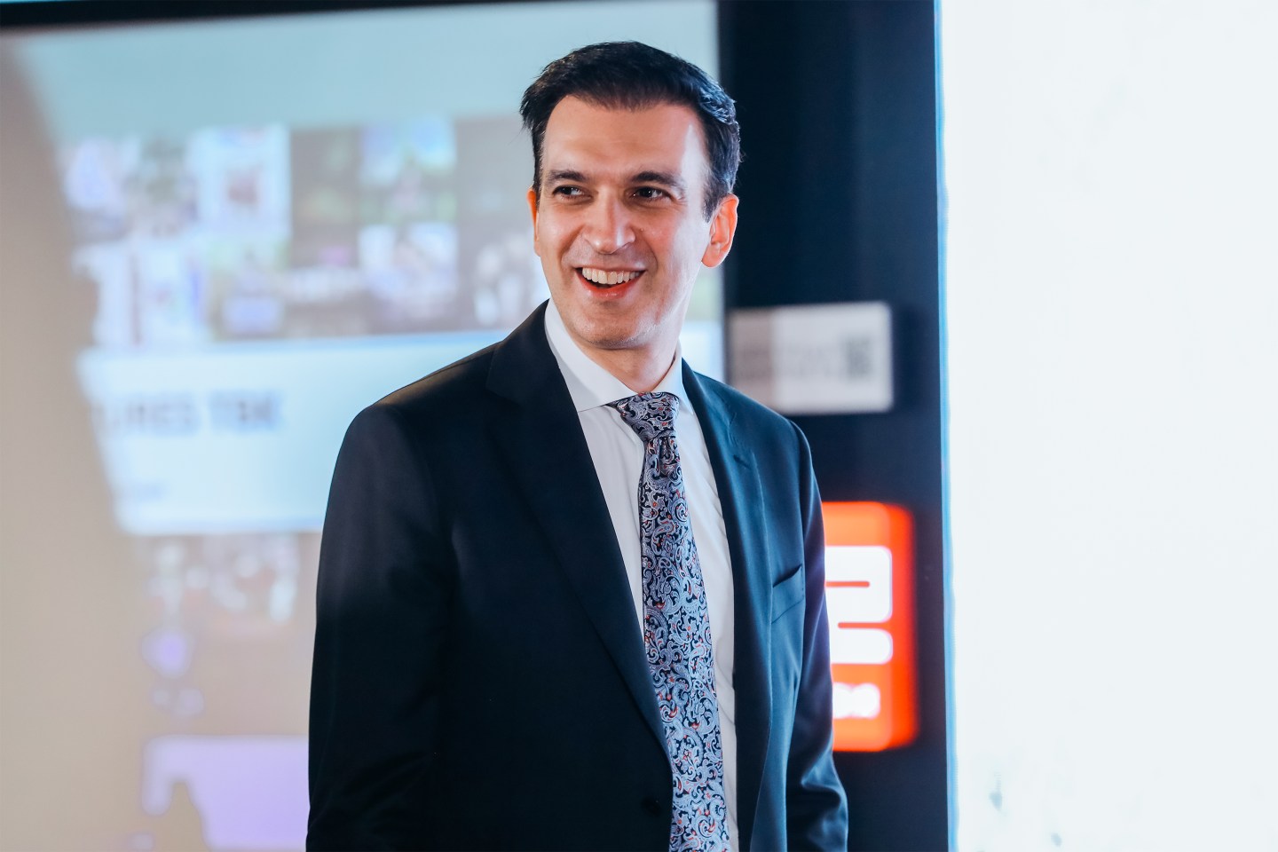 Manoj Punjabi, CEO and founder, of MD Entertainment at a meeting with shareholders on June 9, 2023 at the company's headquarters.