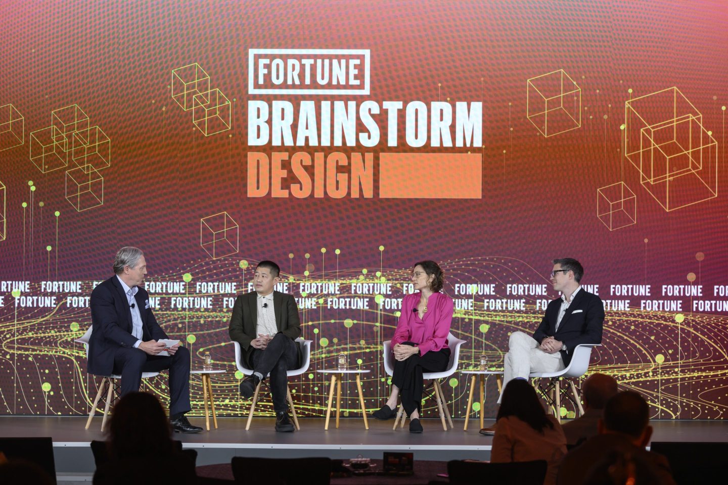 Design leaders tried to explain how businesses misunderstood what design can do, and what designers can do going forward. From left: Clay Chandler, Asia executive editor, Fortune; Cliff Kuang, author, User Friendly; Katrina Alcorn, former general mManager, design, IBM; Ben Sheppard, partner, McKinsey & Company.