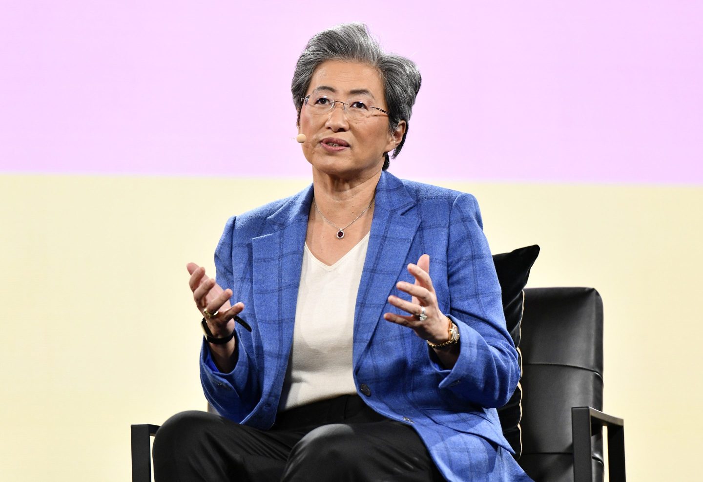 Lisa Su, CEO of AMD, speaks at a conference
