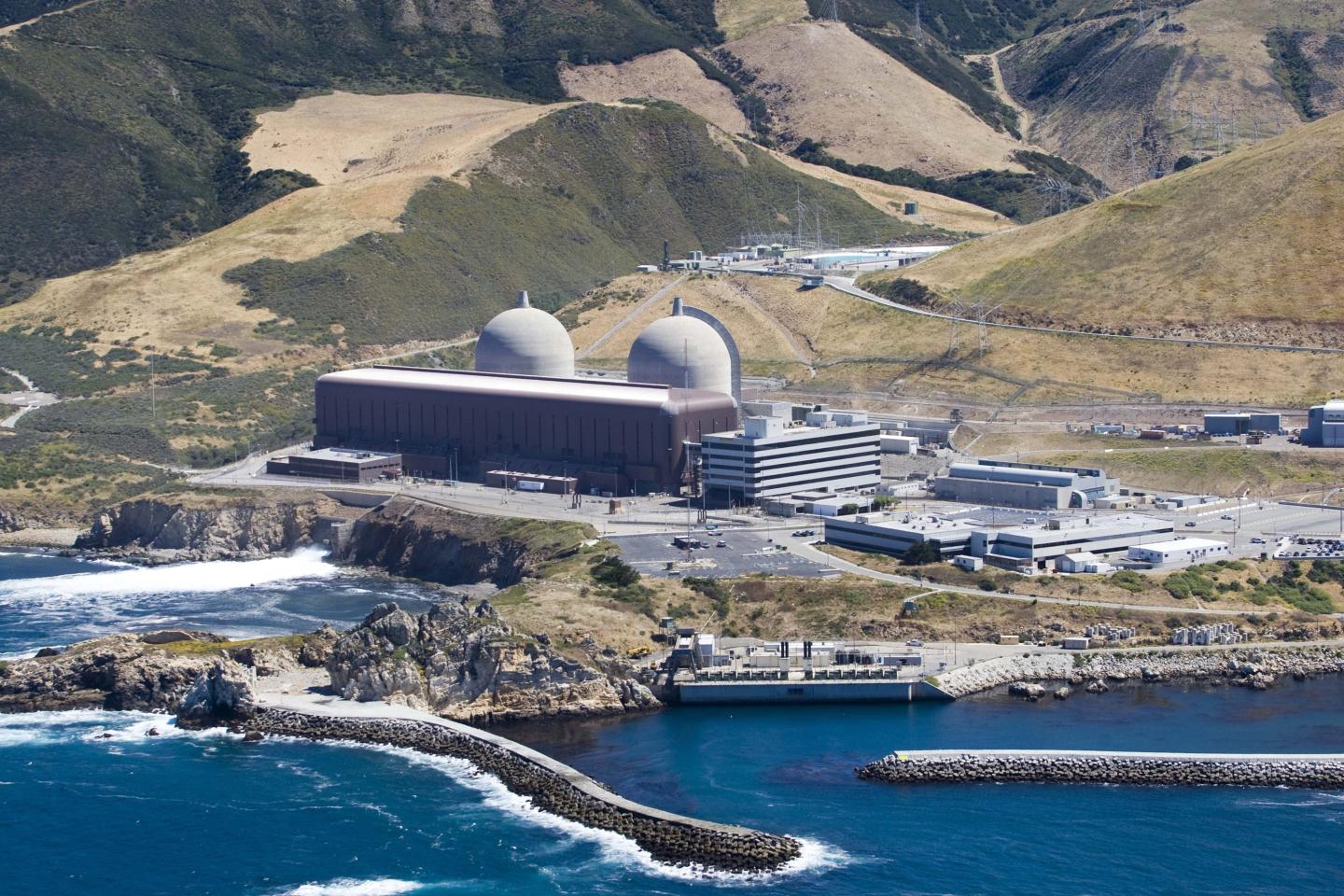 An aerial photo of the Diablo Canyon Nuclear Power Plant in Avila Beach, California
