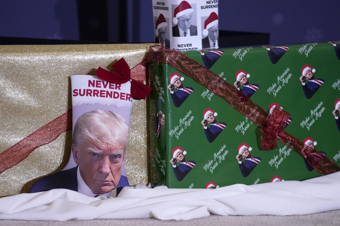 Never Surrender Donald Trump merchandise.