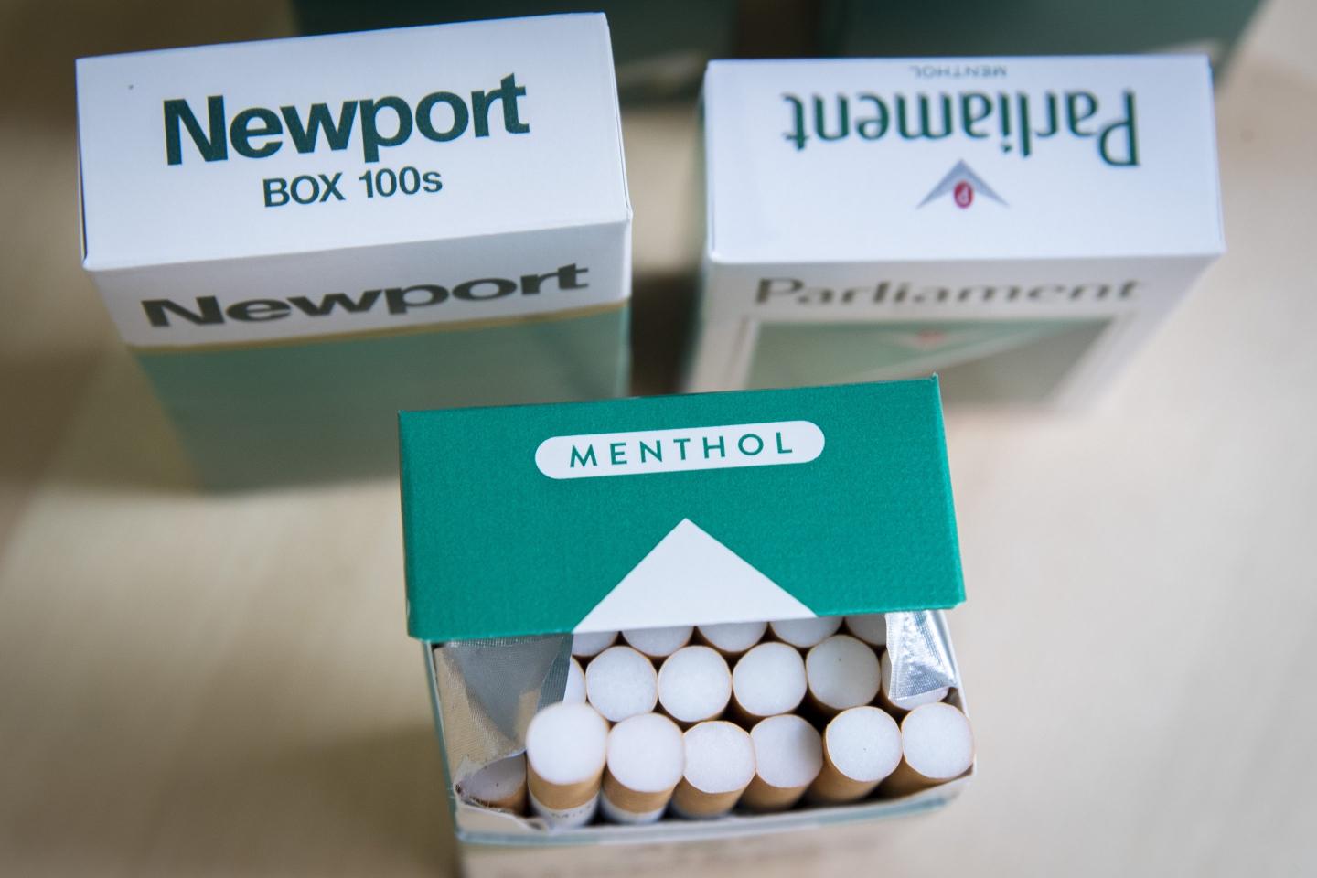 packs of menthol cigarettes sits on a table
