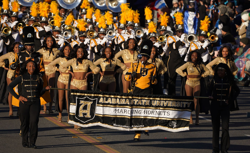 The Mighty Marching Hornets from Alabama State University perform during the 2019 Rose Parade in Pasadena, as seen in January 2019. (Photo by Scott Varley—Digital First Media/Torrance Daily Breeze/Getty Images)