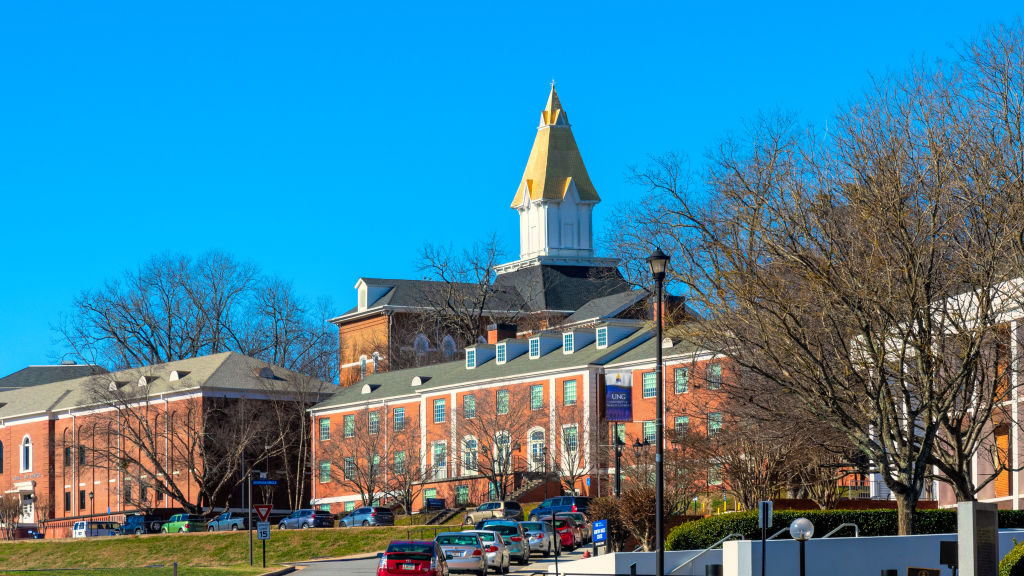 University of North Georgia's Gold Steeple on top of the Prince Memorial Hall, as seen in December 2018. (Photo by Roberto Machado Noa—LightRocket/Getty Images)