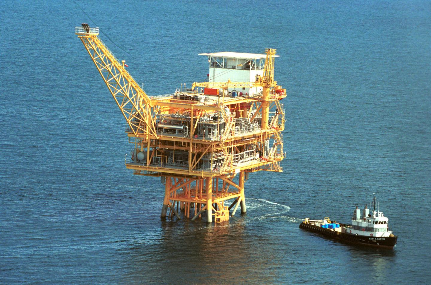 oil drilling platform 'Hickory' is seen here in the Gulf of Mexico