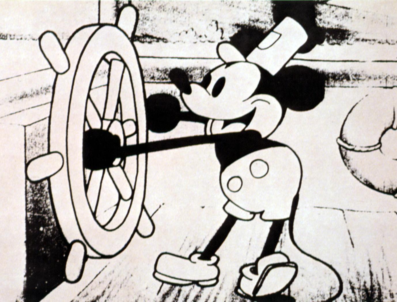 Steamboat Willie, lobbycard, Mickey Mouse