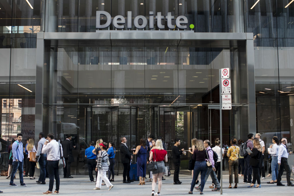 Outside Deloitte’s offices in Toronto, July 2019. (Brent Lewin—Bloomberg/Getty Images)