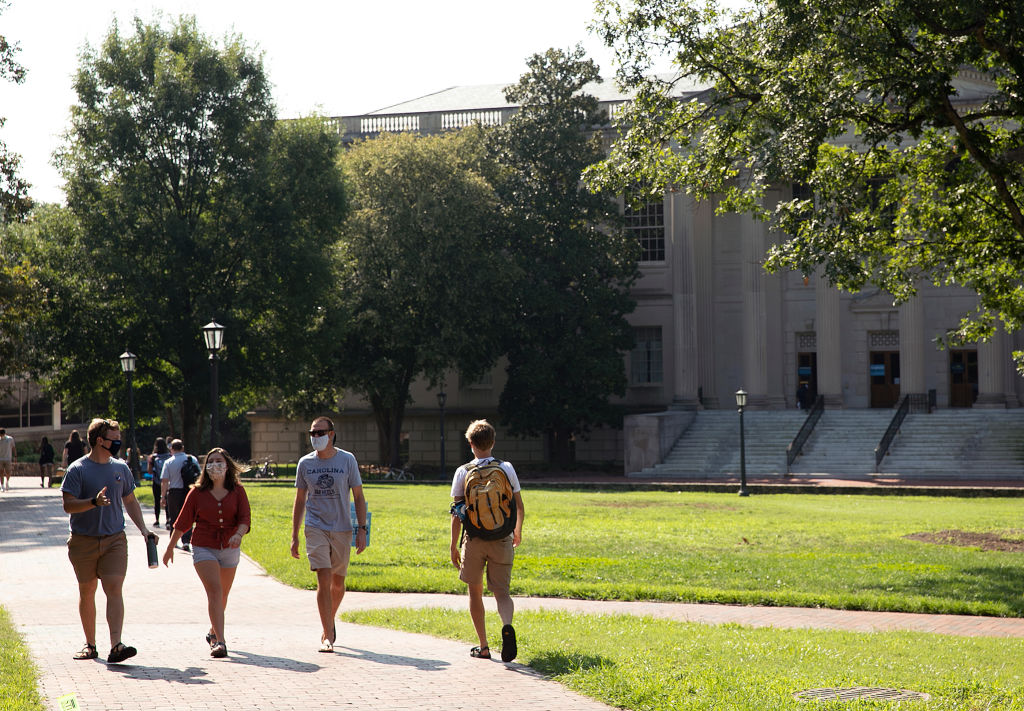 Students on their first day of classes, as seen in August 2020. (Ted Richardson—For The Washington Post/Getty Images)