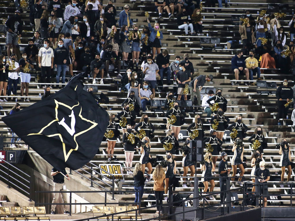 Vanderbilt students enjoy a football game