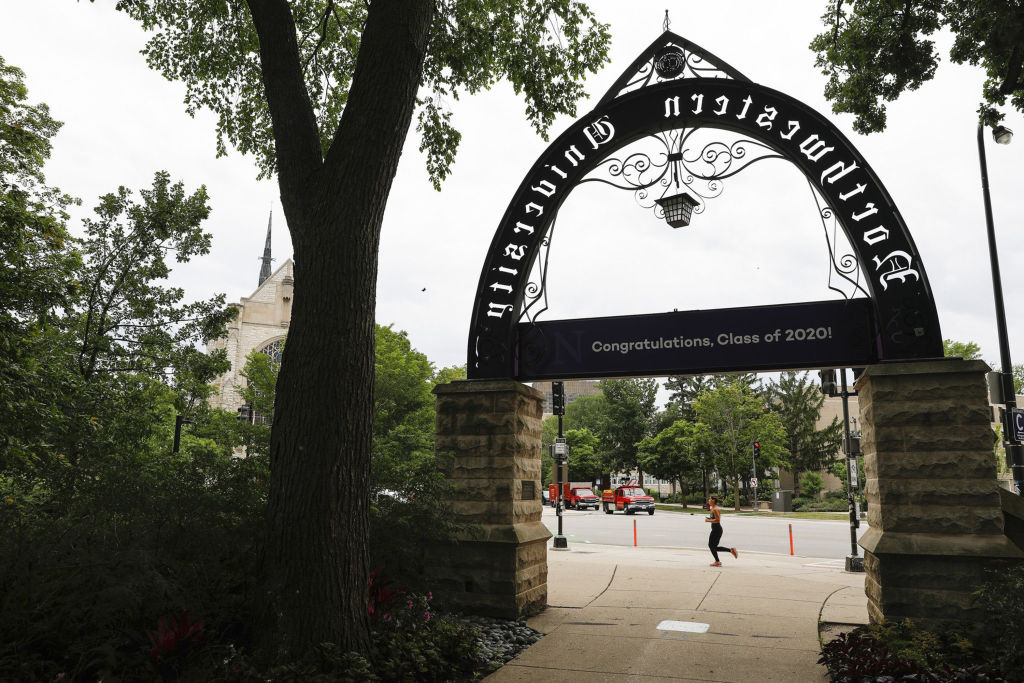 Weber Arch at Northwestern University campus in Evanston, Illinois, as seen in July 2020. (Jose M. Osorio—Chicago Tribune/Tribune News Service/Getty Images)