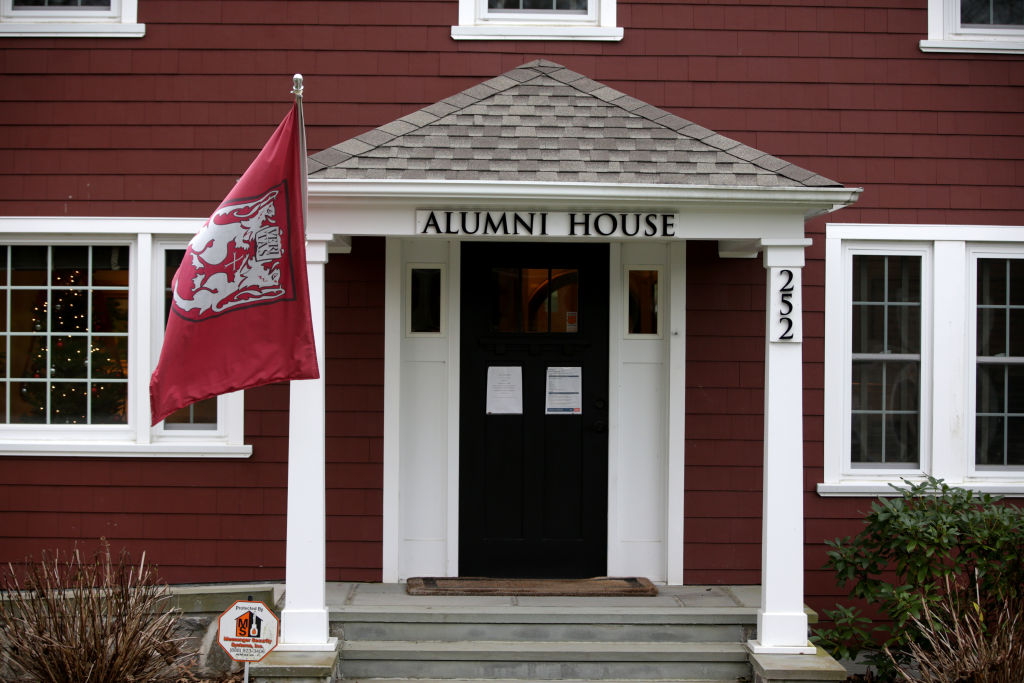 The Portsmouth Abbey School Alumni House on Cory’s Lane in Portsmouth, R.I., December 2020. (Photo by Jonathan Wiggs—The Boston Globe/Getty Images)
