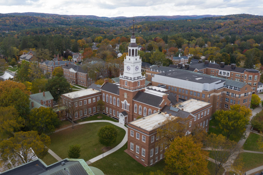 The Baker-Berry Library at Dartmouth College, in Hanover, N.H., October 2021. (Photographer: Bing Guan—Bloomberg/Getty Images)