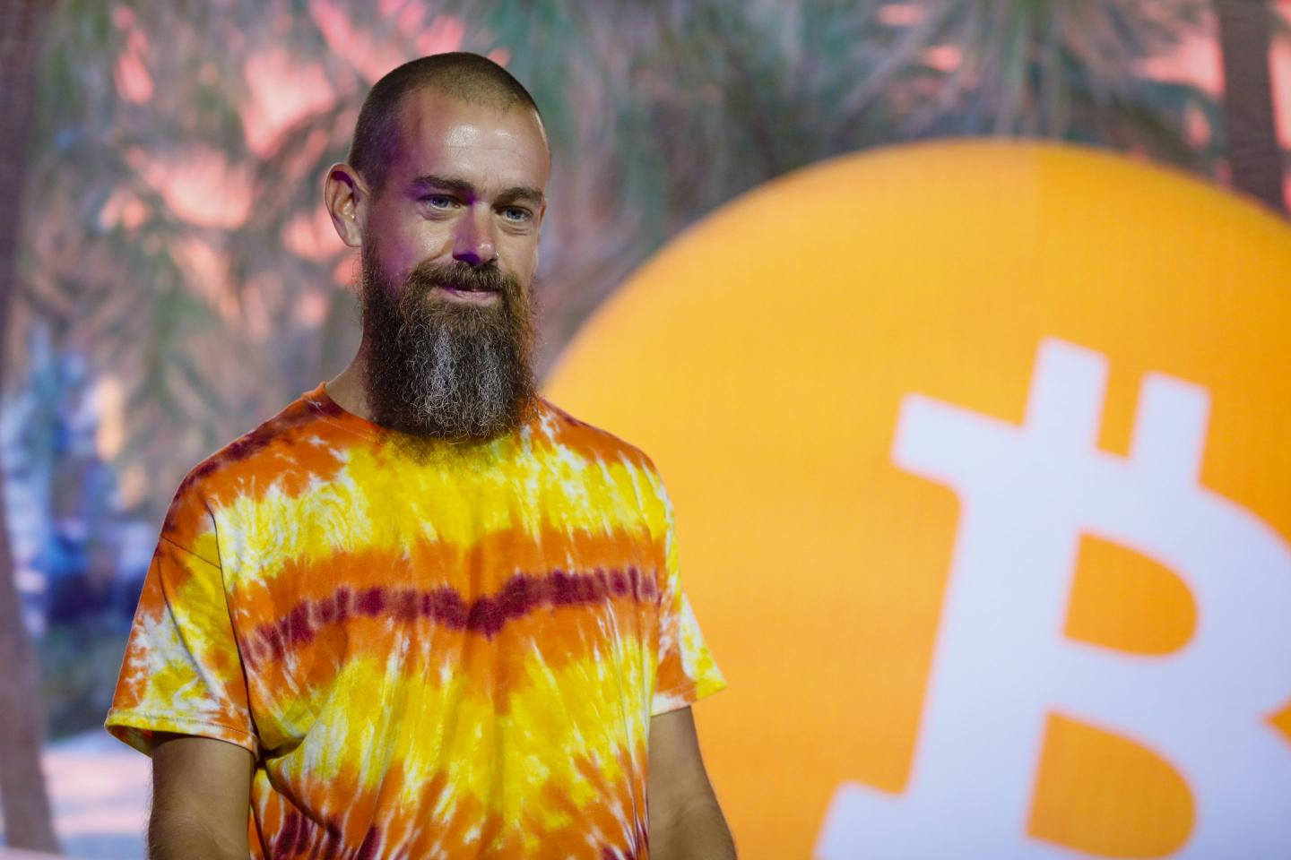 Jack Dorsey, CEO of Block, speaks at a Bitcoin conference in 2021.