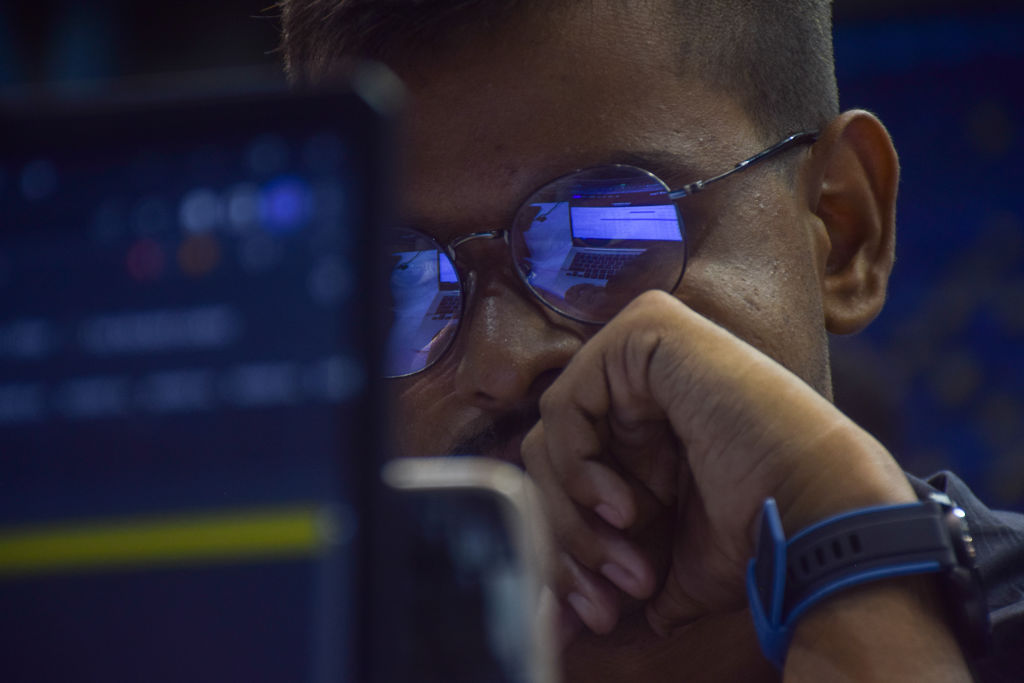 A participant in offline competition Hackathon 2022, in Kolkata, in July. (Photo by Sankhadeep Banerjee—NurPhoto/Getty Images)