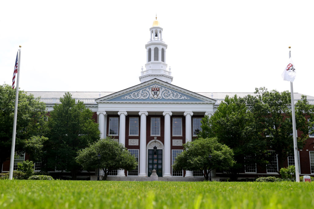 A view of the campus of Harvard Business School, as seen in July 2020 in Cambridge, Massachusetts. (Photo by Maddie Meyer/Getty Images)