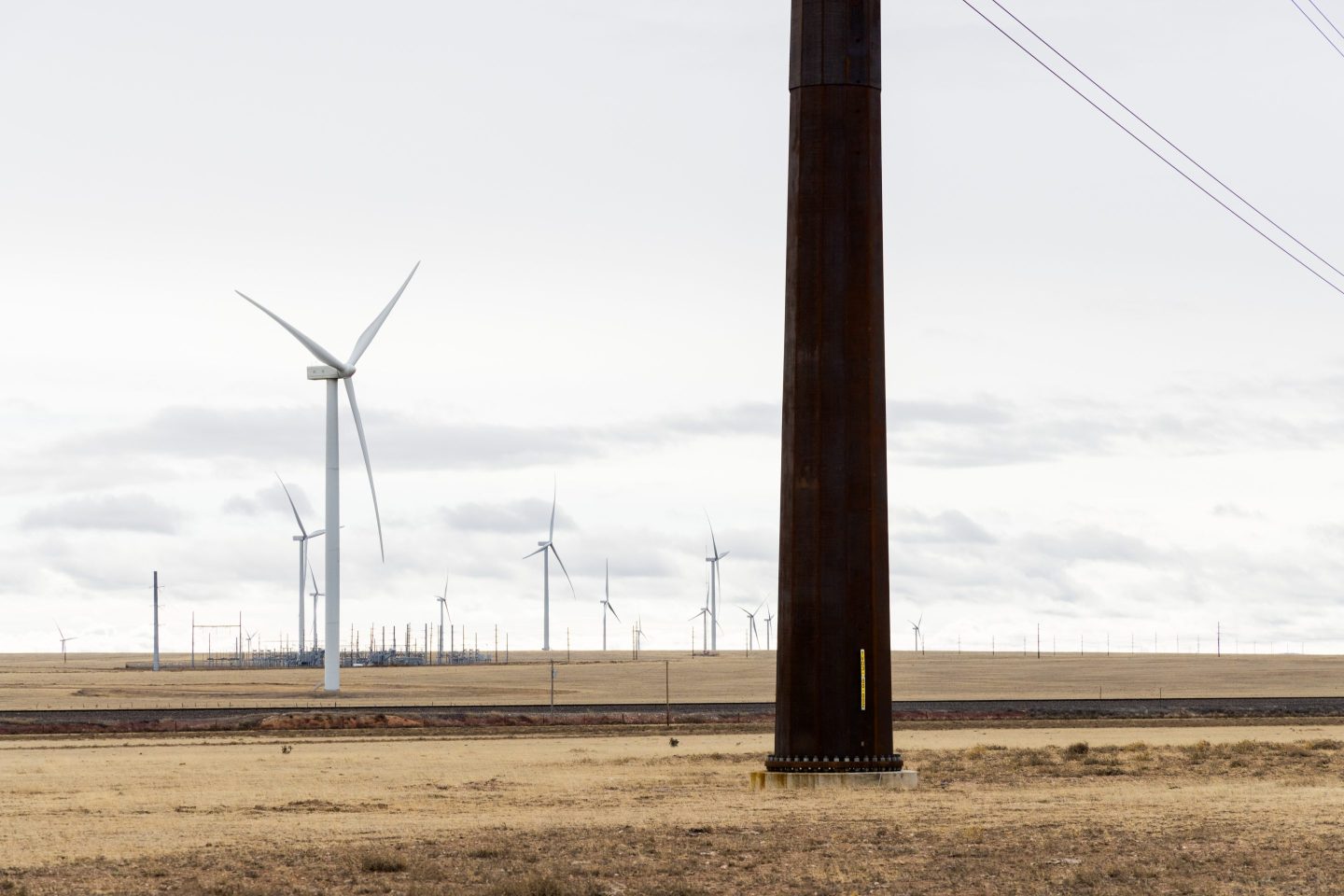 Wind turbines near Encino, NM.
