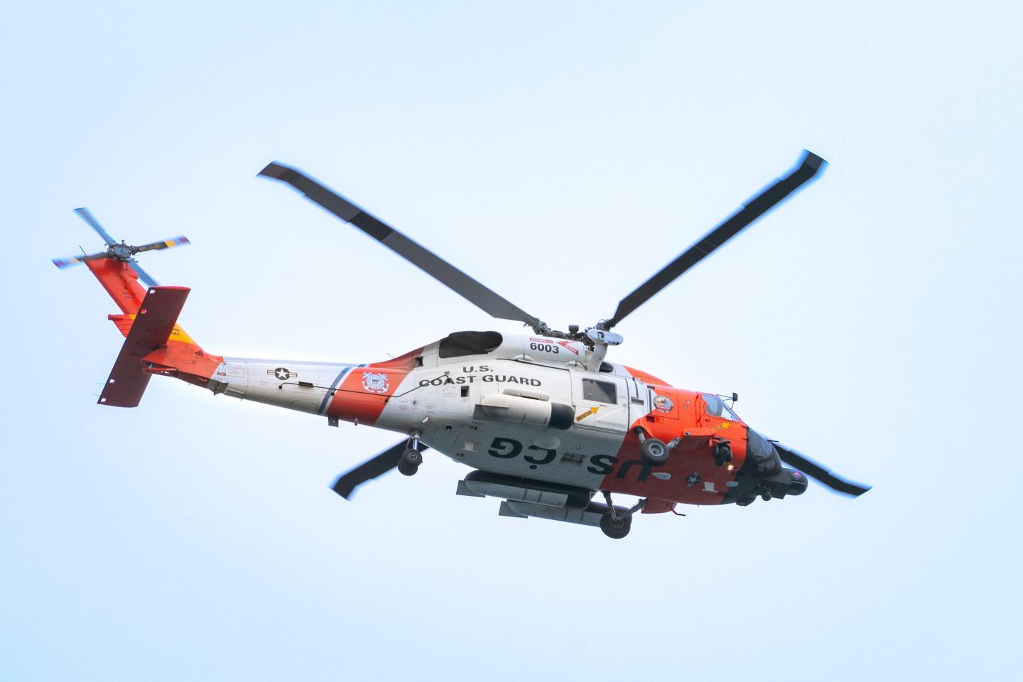 U.S. Coast Guard helicopter.