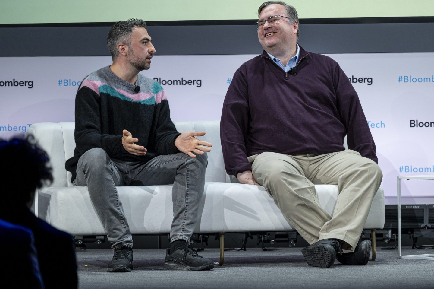 Microsoft board member Reid Hoffman (right) is also a cofounder of Inflection AI along with Mustafa Suleyman (left)