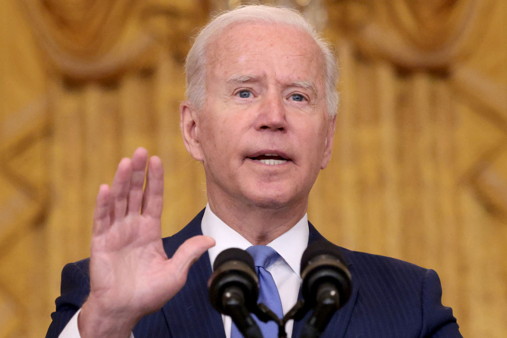 U.S President Joe Biden speaks during an event in the East Room of the White House, as seen in September 2021.
