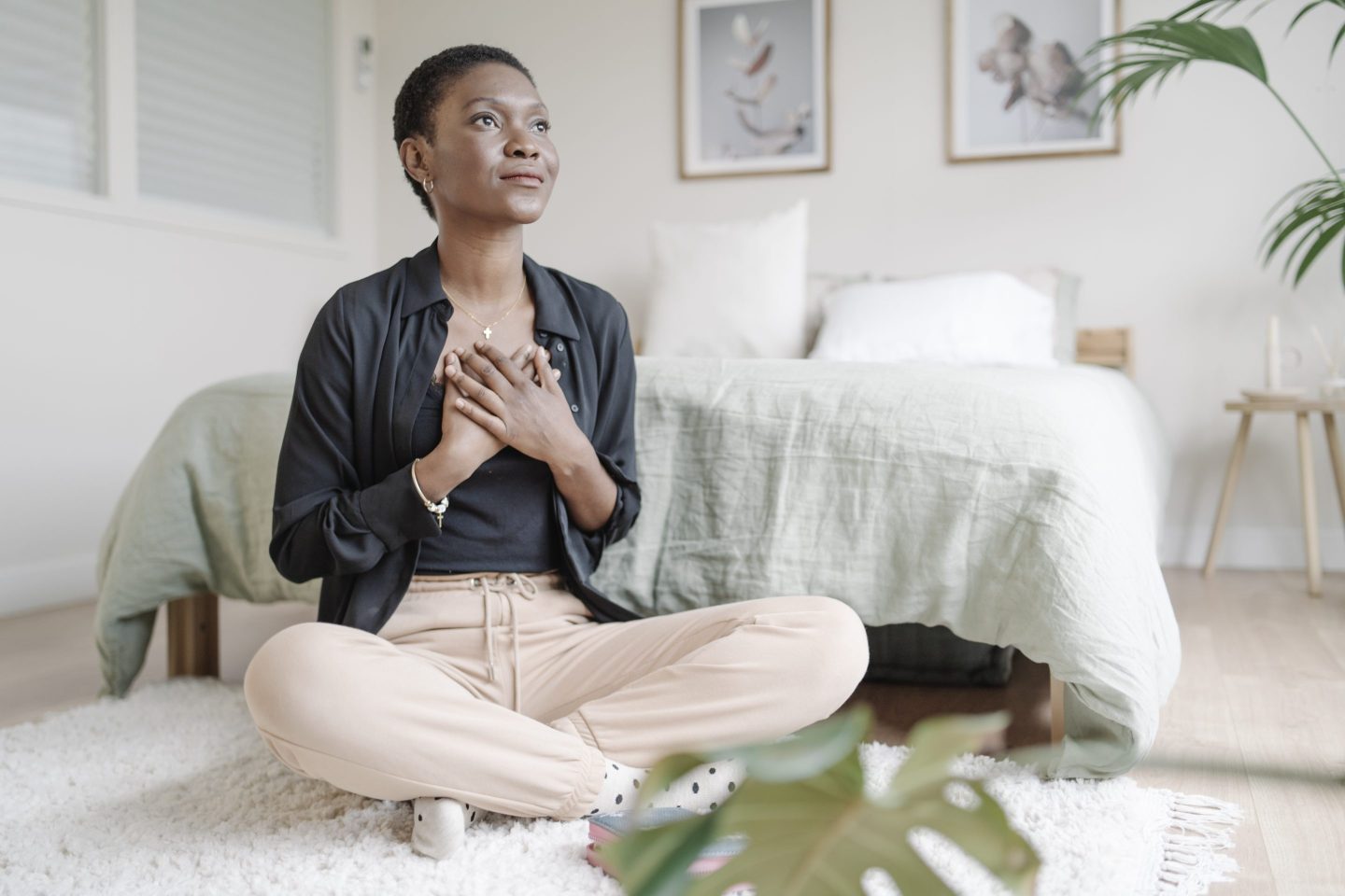 Photo of woman meditating