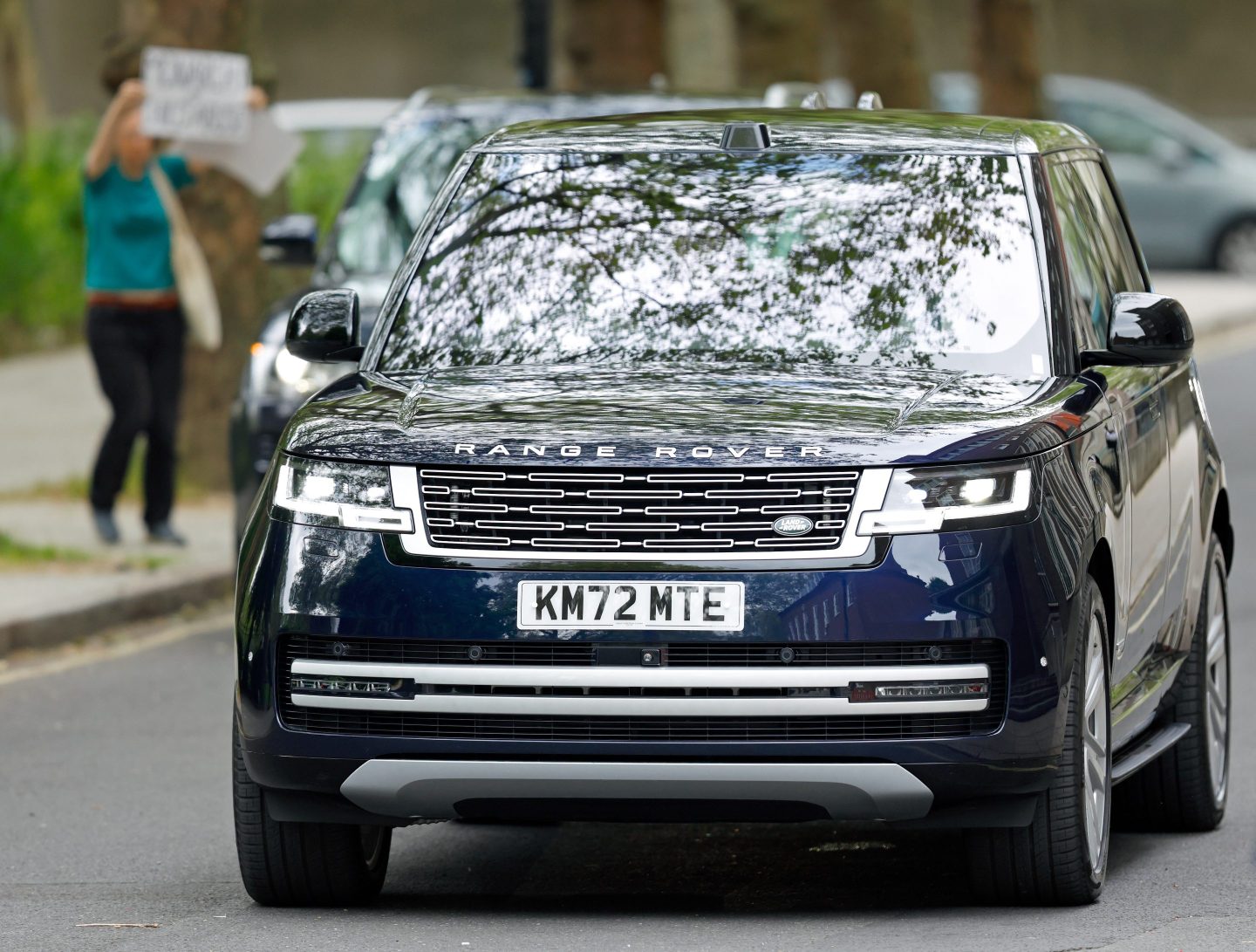 Catherine, Princess of Wales arrives, in her Range Rover car,