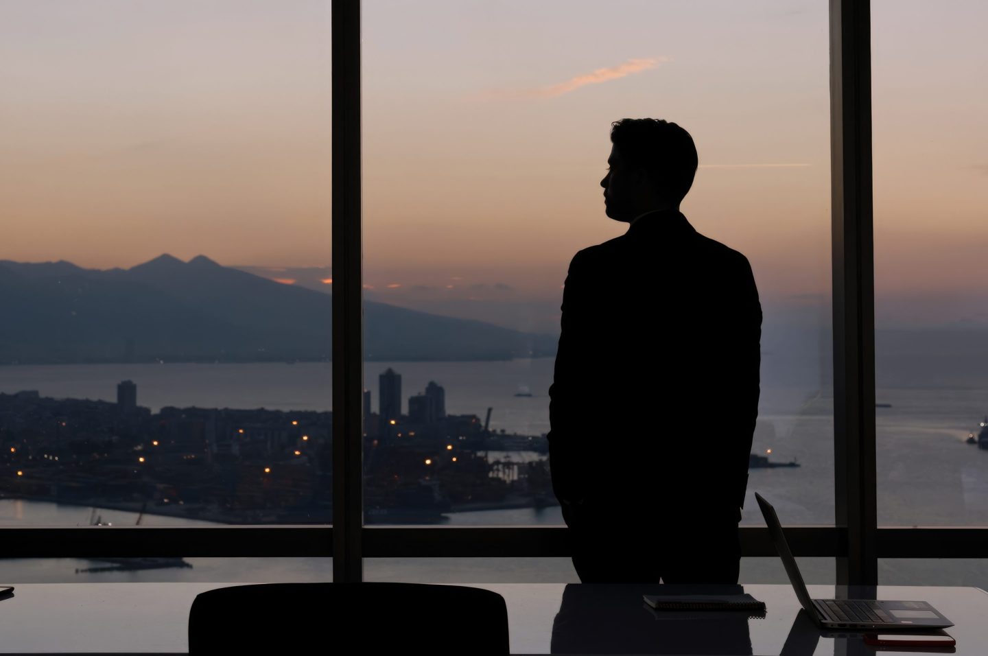 Businessman standing in a modern office