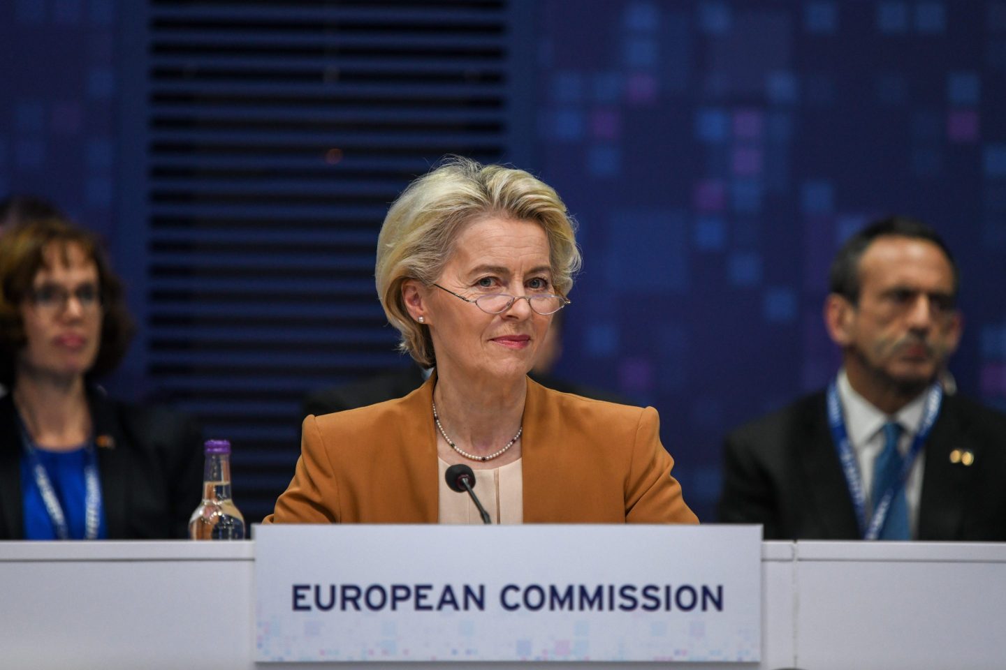 Ursula von der Leyen, president of the European Commission, at last month's AI Safety Summit in England.
