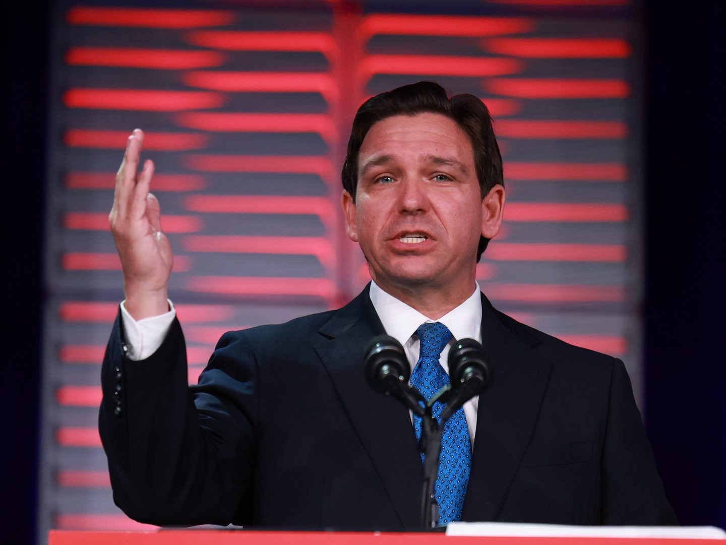 Ron DeSantis speaks during the Florida Freedom Summit at the Gaylord Palms Resort on November 4, 2023 in Kissimmee, Florida.