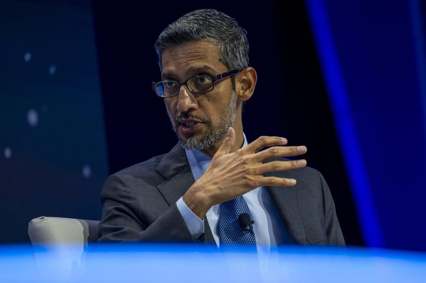 Sundar Pichai, chief executive officer of Alphabet Inc., during the Asia-Pacific Economic Cooperation (APEC) CEO Summit in San Francisco, California, US, on Thursday, Nov. 16, 2023.