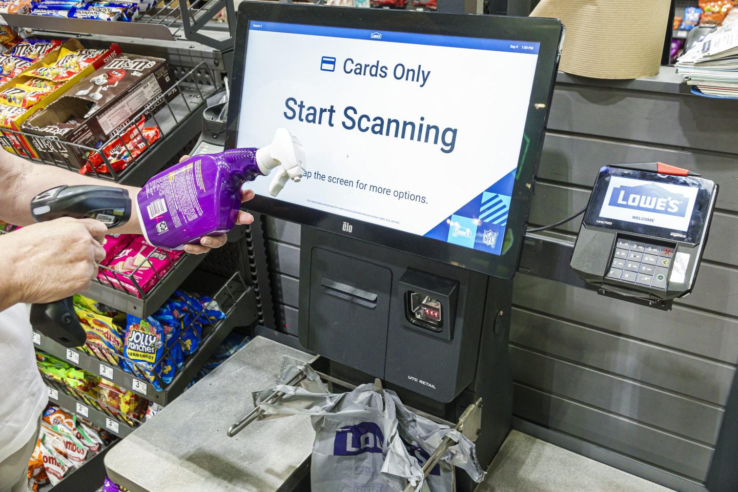 Miami Hialeah, Florida, Lowe's Home Improvement, hardware store, customer, self-service checkout