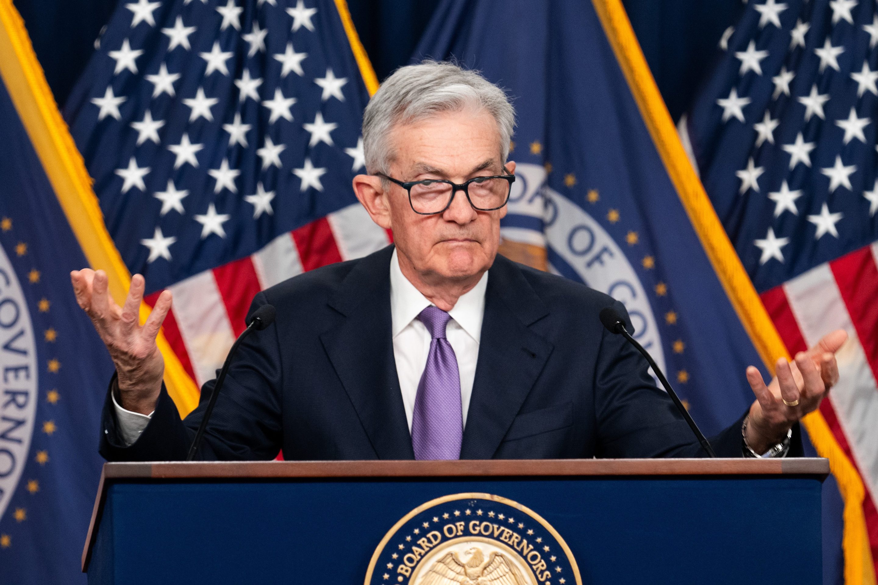 U.S. Federal Reserve Chair Jerome Powell attends a press conference in Washington, D.C., on Dec. 13, 2023.