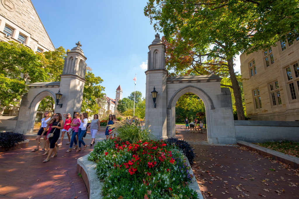 General view of Sample Gates on the campus of Indiana University, as seen in September 2017 in Bloomington, Indiana. (Photo by Michael Hickey/Getty Images)