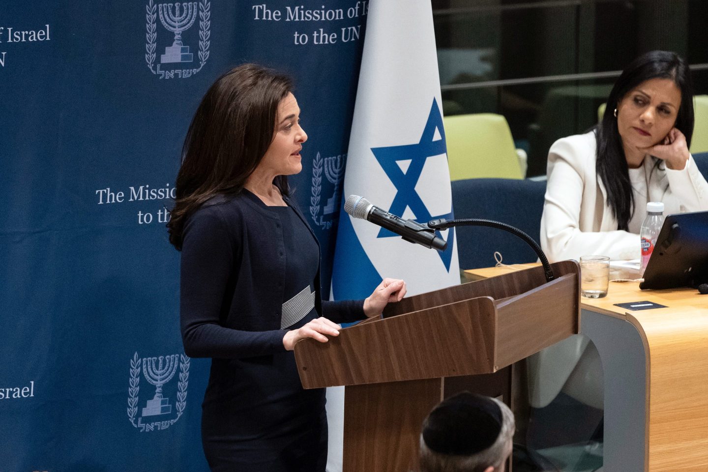 Sheryl Sandberg at the UN Headquarters in New York on Dec. 4, 2023.