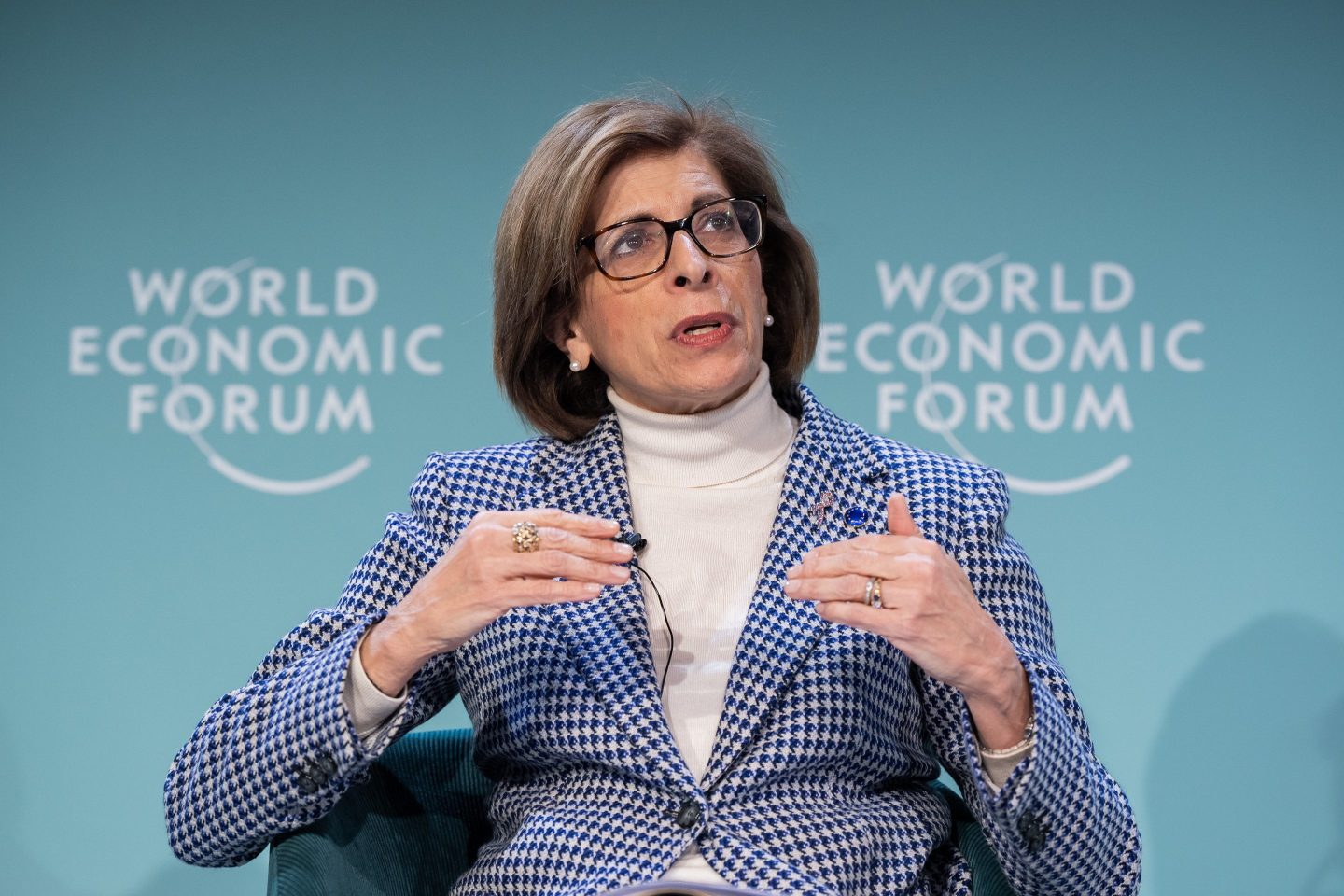 Stella Kyriakides, European Union commissioner for health and food safety, speaks at the session “Facing a World Without Antibiotics” at the World Economic Forum Annual Meeting 2024 in Davos-Klosters, Switzerland, on Tuesday. Antimicrobial resistance currently causes over 1 million deaths each year and contributes to 5 millions, experts say. By 2050, it could cause as many as 10 million deaths annually.