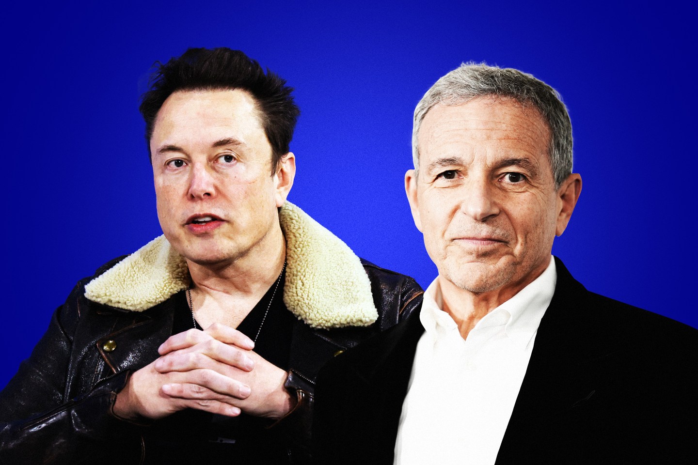 Tesla and SpaceX CEO Elon Musk, left, and Disney CEO Bob Iger.