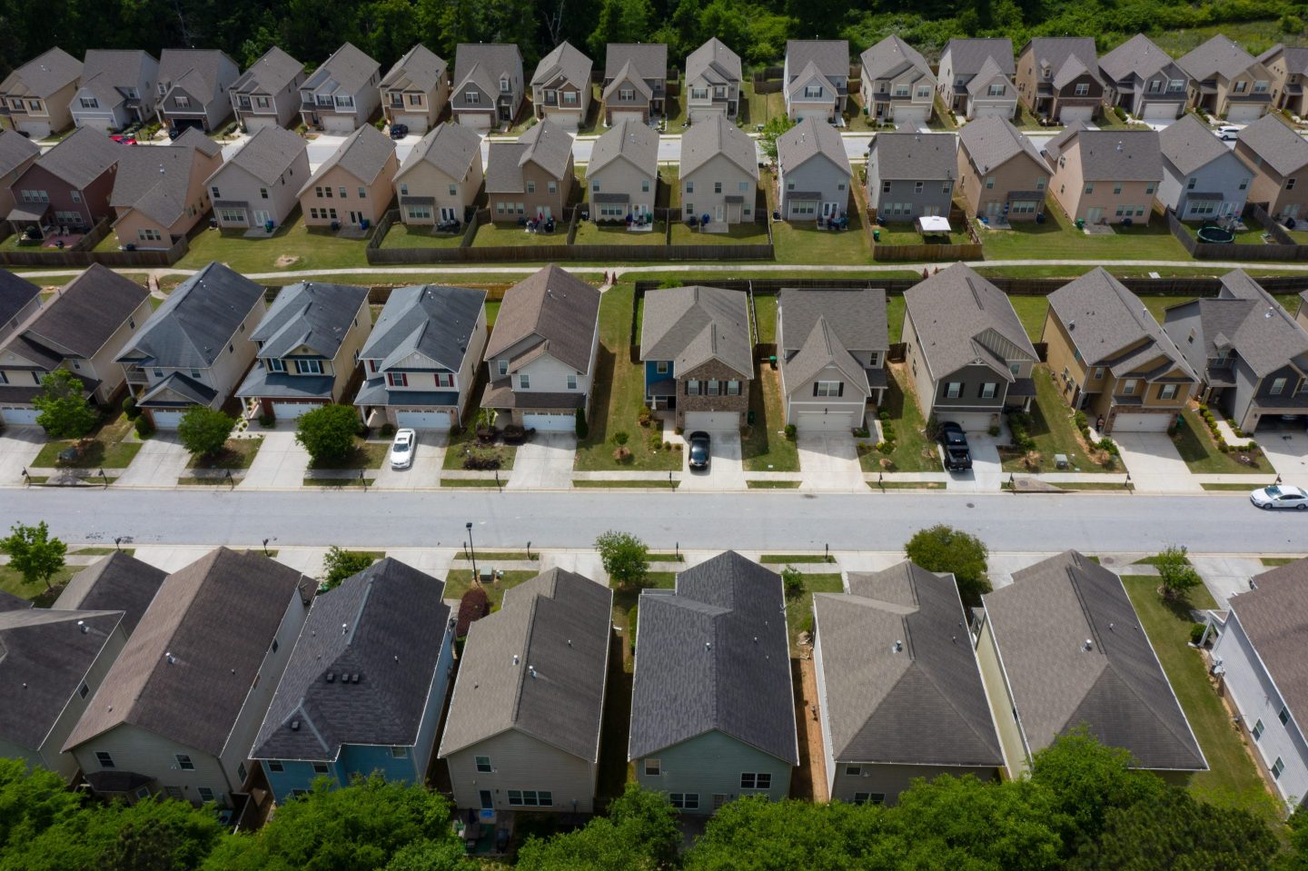 Rows of cookie-cutter homes