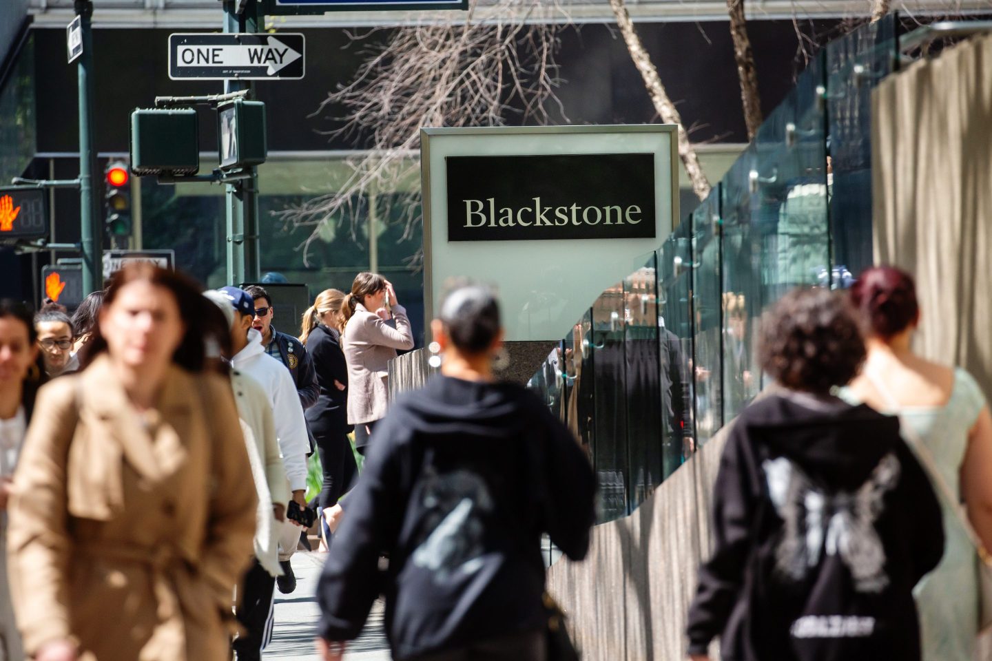 Outside Blackstone headquarters in New York.