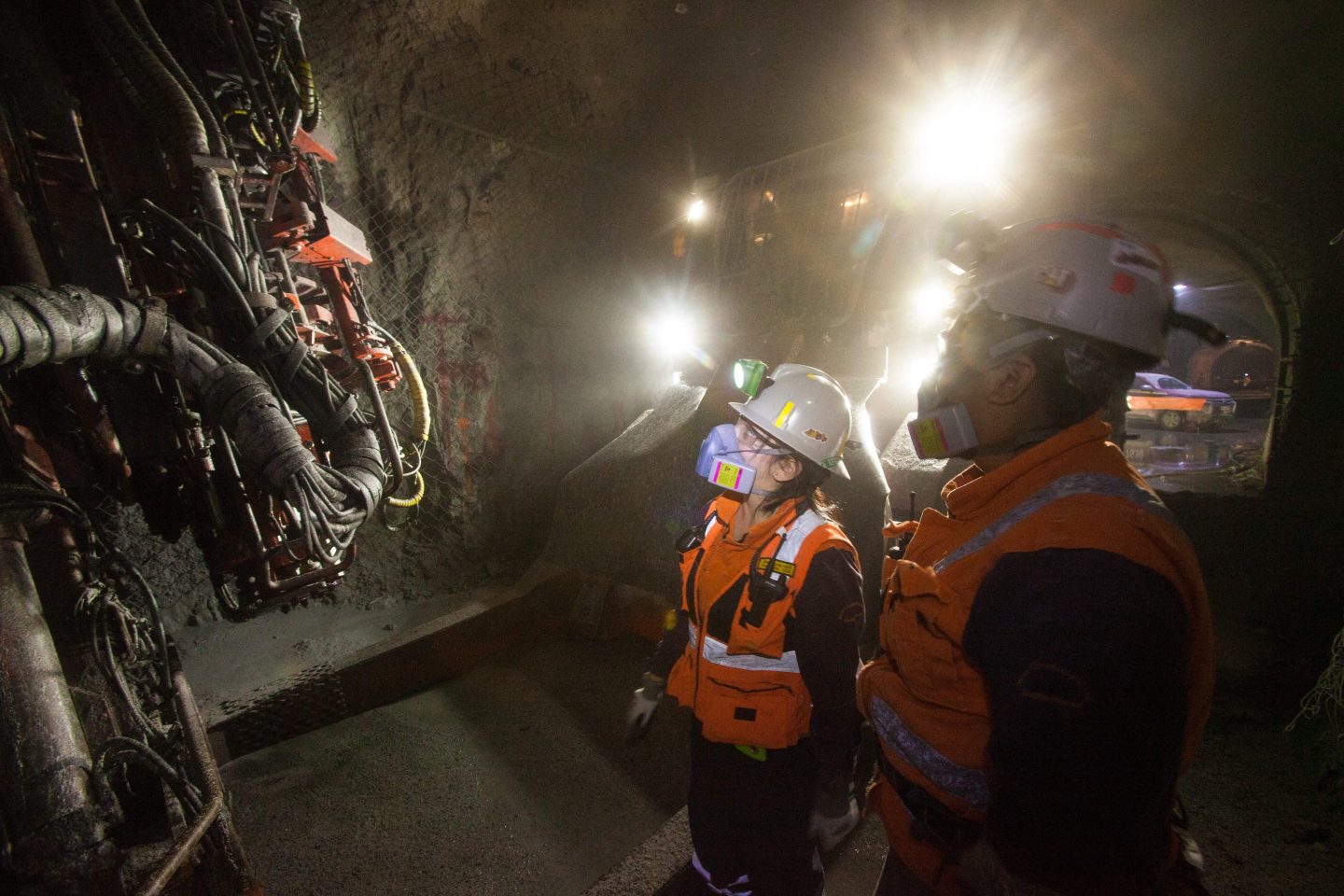 Employees in a copper mine in Chile.