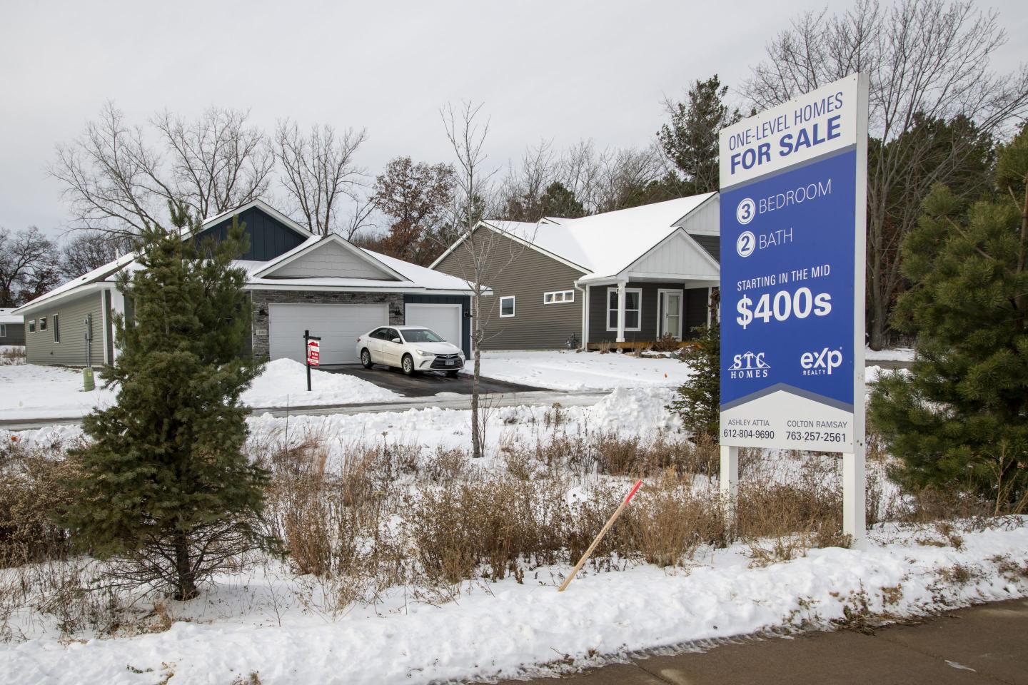 House for sale covered in snow