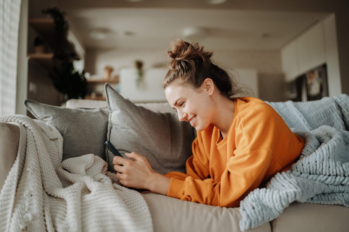 Young woman hanging out indoors